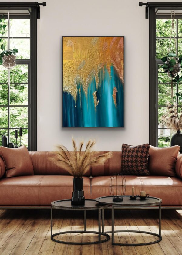 Arura – Doku Macunu, Akrilik ve Altın Varak ile Hazırlanmış Tablo - Görsel 3